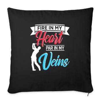 Feu dans mon cœur Par dans mes veines Cool Golf - Housse de coussin décorative 45 x 45 cm - noir - Devant