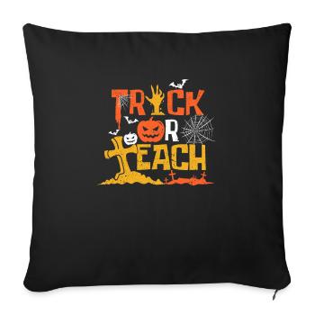 Jolie salle de classe de l’école d’enseignants d’Halloween - Housse de coussin décorative 45 x 45 cm - noir - Devant