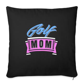 Golf Mom Awesome Retro Golfing T-Shirt Present - Sofa pillowcase 17,3'' x 17,3'' (45 x 45 cm) - black - Front