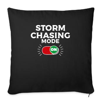 Mode de chasse aux tempêtes sur les prévisions météorologiques météorologiques - Housse de coussin décorative 45 x 45 cm - noir - Devant