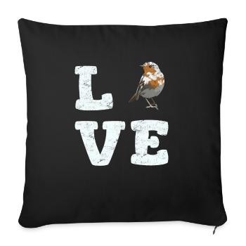 Love Birds Cute Bird Lover Funny Bird Watching Bir - Sofa pillowcase 17,3'' x 17,3'' (45 x 45 cm) - black - Front