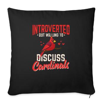 Introverti Cardinal du Nord Oiseau Rouge Cardinal Bi - Housse de coussin décorative 45 x 45 cm - noir - Devant
