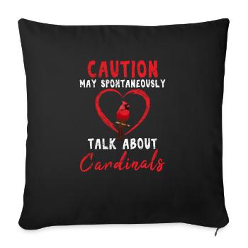 La prudence peut parler des cardinaux du nord - Housse de coussin décorative 45 x 45 cm - noir - Devant