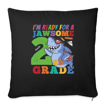 Second Grader Awesome Back to School Gift Idea - Sofa pillowcase 17,3'' x 17,3'' (45 x 45 cm) - black - Front