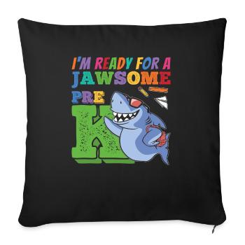 Happy First Day School Pre K Awesome Gift - Sofa pillowcase 17,3'' x 17,3'' (45 x 45 cm) - black - Front