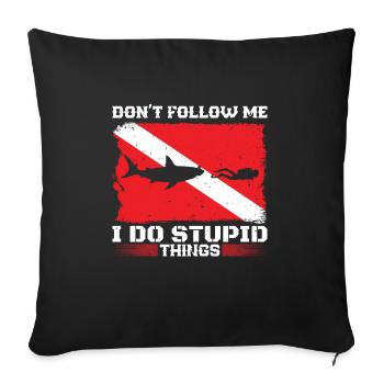 Plongée sous-marine profonde Plongeur Style de vie - Housse de coussin décorative 45 x 45 cm - noir - Devant