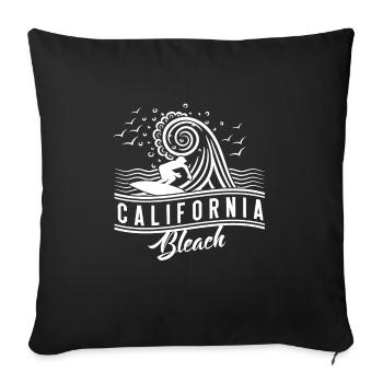 Eau de Javel californienne Design pour un surfeur ou une plage - Housse de coussin décorative 45 x 45 cm - noir - Devant