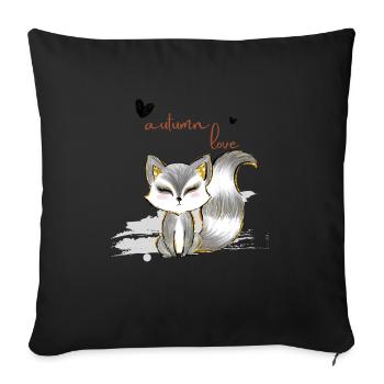 Sweet Dear Fashionable Autumn -Foxes are waiting for 2022 - Sofa pillowcase 17,3'' x 17,3'' (45 x 45 cm) - black - Front