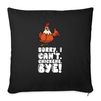 Désolé, je n’ai pas de poulets au revoir - Housse de coussin décorative 45 x 45 cm - noir - Devant