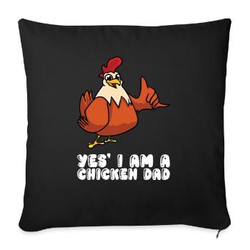 Oui, je suis un père de poulet - Housse de coussin décorative 45 x 45 cm - noir - Devant