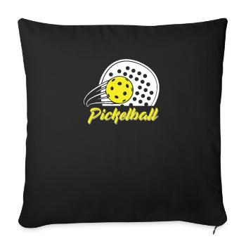 Pickleball Player Paddleball Lover Humor Coach Pun - Sofa pillowcase 17,3'' x 17,3'' (45 x 45 cm) - black - Front