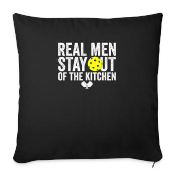 Real Men Stay Out Funny Pickleball Paddle Player - Sofa pillowcase 17,3'' x 17,3'' (45 x 45 cm) - black - Front