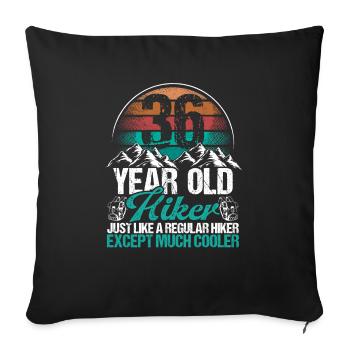 36 Birthday Hiking Mountains 36 Year Old Hiker - Sofakissenbezug 45 x 45 cm - Schwarz - Vorne
