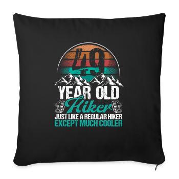 49 Birthday Hiking Mountains 49 Year Old Hiker - Sofakissenbezug 45 x 45 cm - Schwarz - Vorne