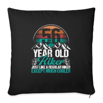 56 Birthday Hiking Mountains 56 Year Old Hiker - Sofakissenbezug 45 x 45 cm - Schwarz - Vorne