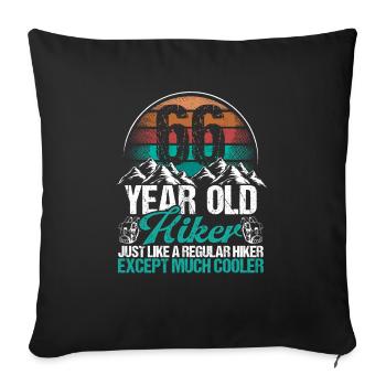 66 Birthday Hiking Mountains 66 Year Old Hiker - Sofakissenbezug 45 x 45 cm - Schwarz - Vorne