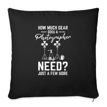 Funny Camera Gear Funny Photography Lover Cool Pho - Sofa pillowcase 17,3'' x 17,3'' (45 x 45 cm) - black - Front