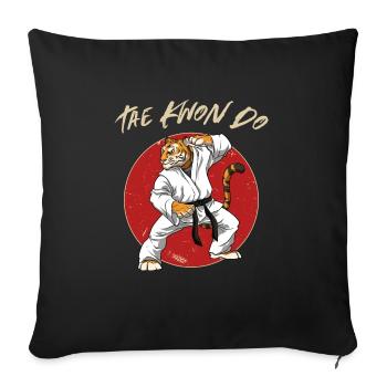 Taekwondo Tiger - TKD Koreanische Kampfsportarten - Sofakissenbezug 45 x 45 cm - Schwarz - Vorne