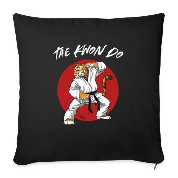 Taekwondo Tiger - Lustige TKD koreanische - Sofakissenbezug 45 x 45 cm - Schwarz - Vorne
