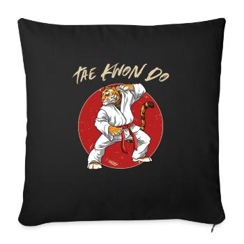 Taekwondo Tiger - Lustige TKD Koreanische - Sofakissenbezug 45 x 45 cm - Schwarz - Vorne