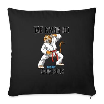 Taekwondo Kämpfer - Niedlich TKD Koreanische - Sofakissenbezug 45 x 45 cm - Schwarz - Vorne
