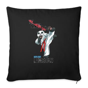 Tretender Taekwondo Panda - Lustige TKD - Sofakissenbezug 45 x 45 cm - Schwarz - Vorne