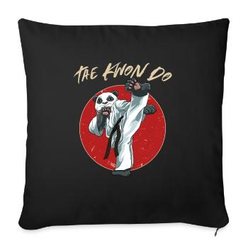 Taekwondo Panda - Lustige TKD Koreanische - Sofakissenbezug 45 x 45 cm - Schwarz - Vorne