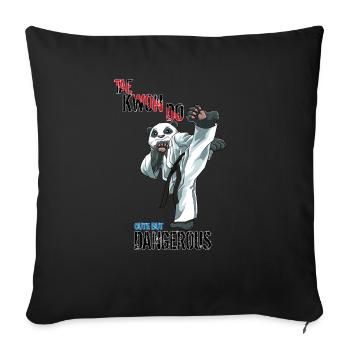 Taekwondo TKD Kampfsport Panda - Sofakissenbezug 45 x 45 cm - Schwarz - Vorne