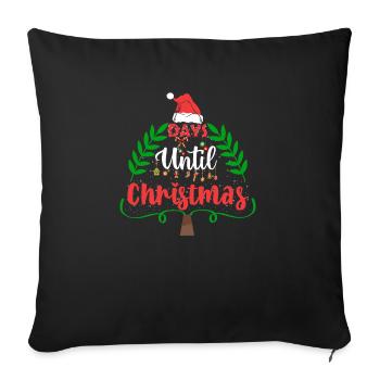 Tage bis Weihnachten - Sofakissenbezug 45 x 45 cm - Schwarz - Vorne