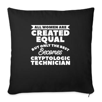 All Women Are Created Equal Cryptologic Technician - Sofakissenbezug 45 x 45 cm - Schwarz - Vorne