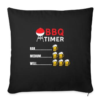 Mens Funny Grilling Shirts BBQ Timer BBQ - Sofakissenbezug 45 x 45 cm - Schwarz - Vorne