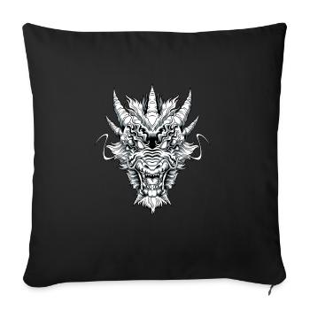 Chinesischer Drache - Fantasy Mythischer - Sofakissenbezug 45 x 45 cm - Schwarz - Vorne