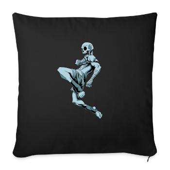 Flying Knee Skeleton - Muay Thai Skeleton - Sofakissenbezug 45 x 45 cm - Schwarz - Vorne