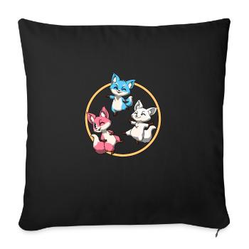 Lustige Transgender Stolz Füchse LGBTQ - Sofakissenbezug 45 x 45 cm - Schwarz - Vorne