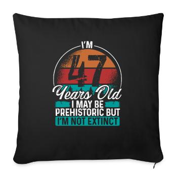 47 Idée d’anniversaire Hommes Anniversaires Drôle 47 ans - Housse de coussin décorative 45 x 45 cm - noir - Devant