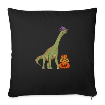 Brachiosaurus Witch Pumpkin Halloween Dinosaur - Sofa pillowcase 17,3'' x 17,3'' (45 x 45 cm) - black - Front