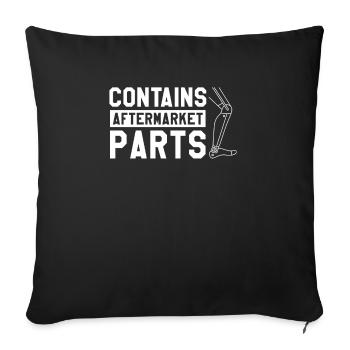 Contient des pièces de rechange Amputation de jambe Amputé - Housse de coussin décorative 45 x 45 cm - noir - Devant