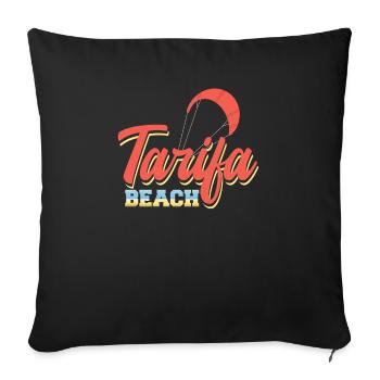 Tarifa Beach Spain Kite-Surfing Paradise - Sofa pillowcase 17,3'' x 17,3'' (45 x 45 cm) - black - Front