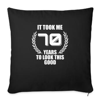 Il m’a fallu 70 ans pour avoir l’air aussi beau - Housse de coussin décorative 45 x 45 cm - noir - Devant