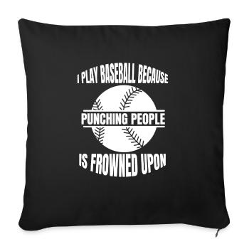 Baseball Baseball Lover Cadeau Jeu de baseball - Housse de coussin décorative 45 x 45 cm - noir - Devant