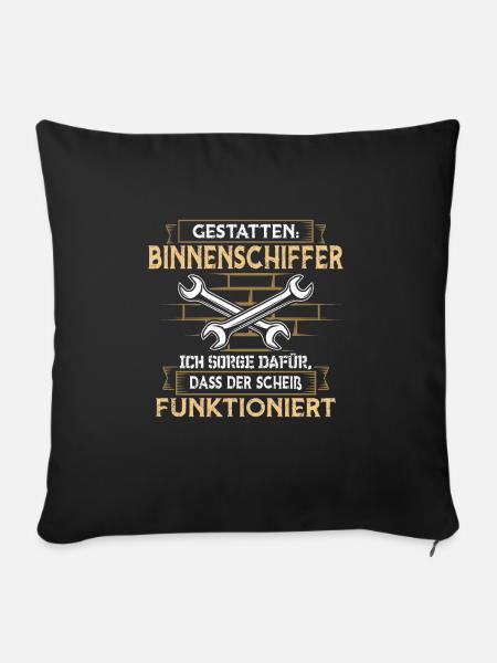 Binnenschiffer Boot Seemann - Sofakissenbezug 45 x 45 cm - Schwarz