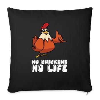 Pas de vie sans poulets - Housse de coussin décorative 45 x 45 cm - noir - Devant