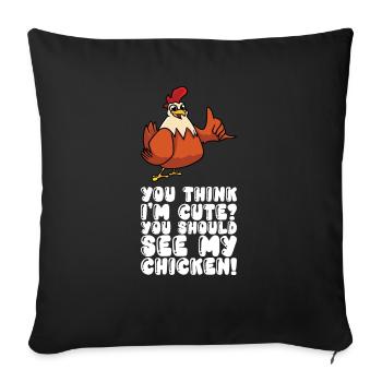 Tu penses que je suis mignon gardien - Housse de coussin décorative 45 x 45 cm - noir - Devant