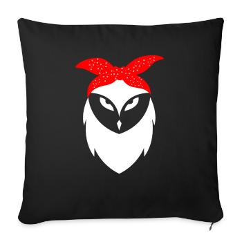 Hibou - Housse de coussin décorative 45 x 45 cm - noir - Devant