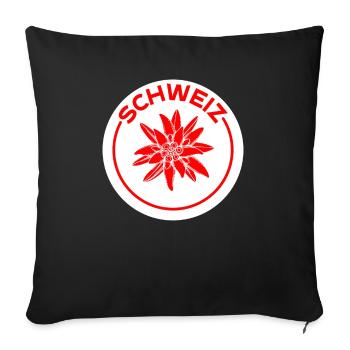 Swiss gentian - Sofa pillowcase 17,3'' x 17,3'' (45 x 45 cm) - black - Front