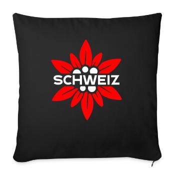 Gentiane suisse - Housse de coussin décorative 45 x 45 cm - noir - Devant