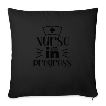 Nurse in Progress - Sofa pillowcase 17,3'' x 17,3'' (45 x 45 cm) - black - Front