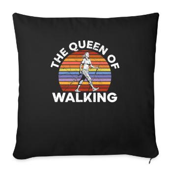 The Queen Of Walking Walker Cardio Exercise - Sofa pillowcase 17,3'' x 17,3'' (45 x 45 cm) - black - Front