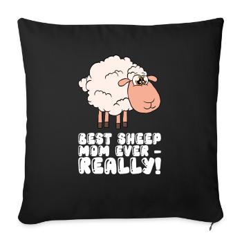 Meilleure mère de mouton de tous les temps vraiment - Housse de coussin décorative 45 x 45 cm - noir - Devant