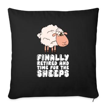 Enfin à la retraite et du temps pour les moutons - Housse de coussin décorative 45 x 45 cm - noir - Devant